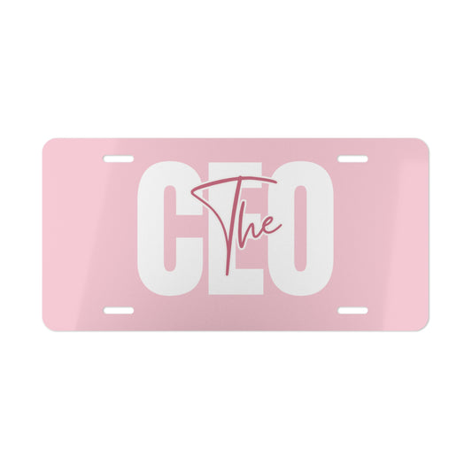 The CEO Pink Vanity Car Plate